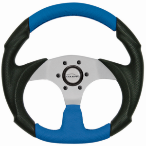 Volante Buggy Universal Chapa Silver Costura Azul 330mm