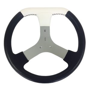 Volante de Kart Universal em detalhe Corino Branco 320mm