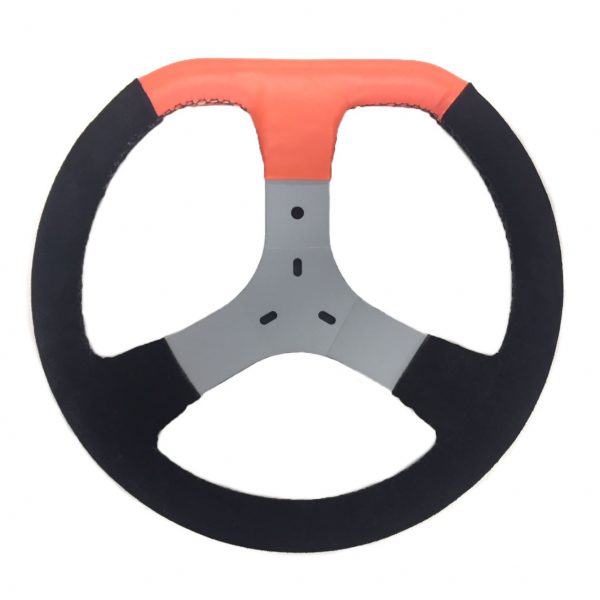 Volante de Kart Universal de Camurça Preta com Corino Laranja 349mm