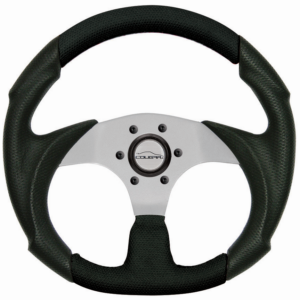 Volante Buggy Universal Chapa Silver Costura Preta 330mm