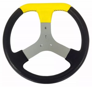 Volante de Kart Universal em Corino Amarelo 320mm de Diâmetro