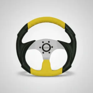 Volante Buggy Bugre Amarelo Fusca Pequeno 330mm + Cubo