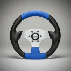 Volante Buggy Fusca Azul Costurado Pequeno 28cm + Cubo