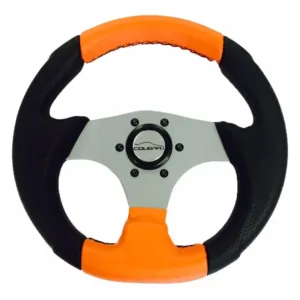 Volante Laranja Buggy Fusca Gol Pequeno Silver 28cm + Cubo