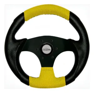 Volante Amarelo Pequeno Black 28cm Fusca Buggy S/ Cubo