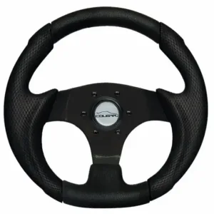 Volante Cougar Black 28cm Fusca Buggy + Cubo Estria Fina