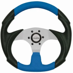 Volante Cougar Fusca Buggy Gol 330mm Azul + Cubo