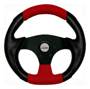 Volante Vermelho Buggy Fusca Pequeno Mini Black 28cm + Cubo