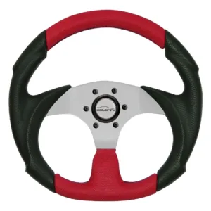Volante Buggy Fusca Vermelho Costurado Pequeno 330mm + Cubo