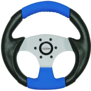 Volante Buggy Fusca Azul Costurado Pequeno 28cm + Cubo
